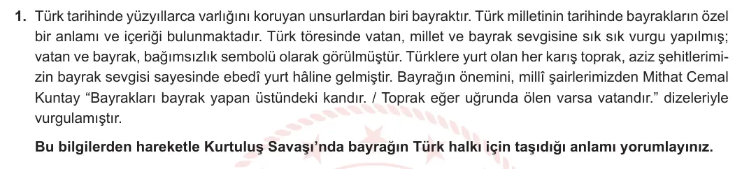11. Sınıf Tarih 2023-2024 2. Dönem 2. Yazılı 2. Bölüm 1. Soru görseli (1/2)