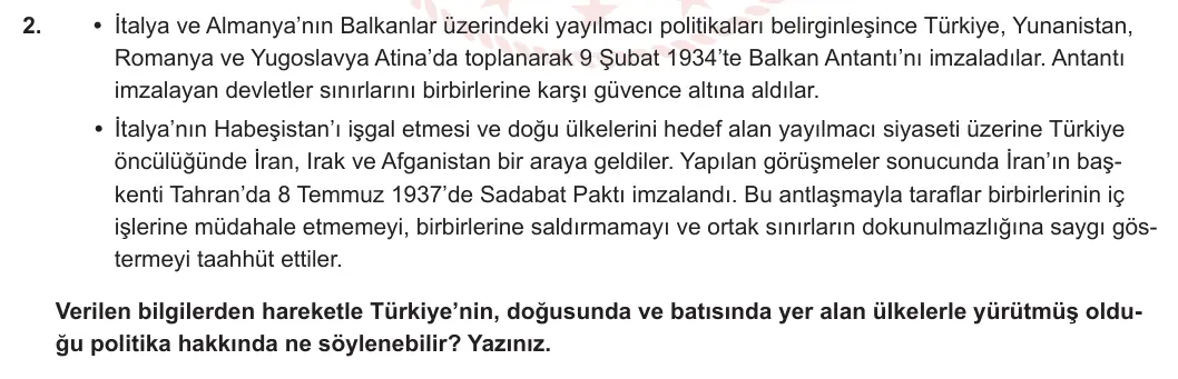 12. Sınıf T.C. İnkılap Tarihi ve Atatürkçülük 2023-2024 2. Dönem 2. Yazılı 1. Bölüm 2. Soru görseli (1/2)