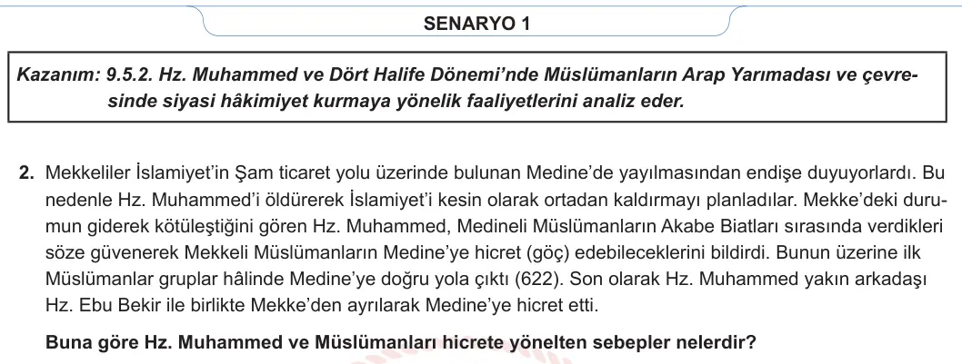 9. Sınıf Tarih 2023-2024 2. Dönem 2. Yazılı 1. Bölüm 1. Soru görseli (2/2)