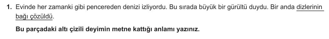 5. Sınıf Türkçe 2023-2024 2. Dönem 2. Yazılı 2. Bölüm 1. Soru görseli