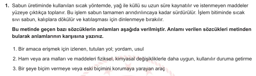 6. Sınıf Türkçe 2023-2024 2. Dönem 2. Yazılı 1. Bölüm 1. Soru (Anka Kuşu Yayınları) görseli