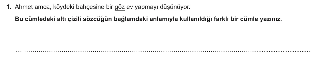 8. Sınıf Türkçe 2023-2024 2. Dönem 2. Yazılı 1. Bölüm 1. Soru (Ferman Yayınları) görseli