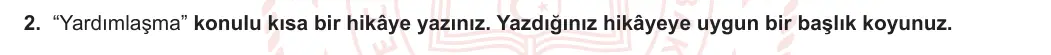 8. Sınıf Türkçe 2023-2024 2. Dönem 2. Yazılı 3. Bölüm 2. Soru (MEB Yayınları) görseli