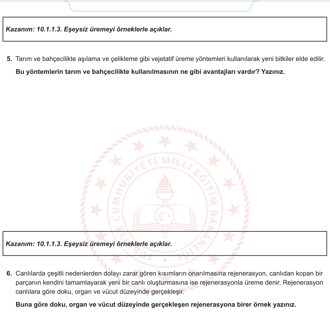 10. Sınıf Biyoloji 2024-2025 1. Dönem 1. Yazılı 4. Soru görseli (2/2)