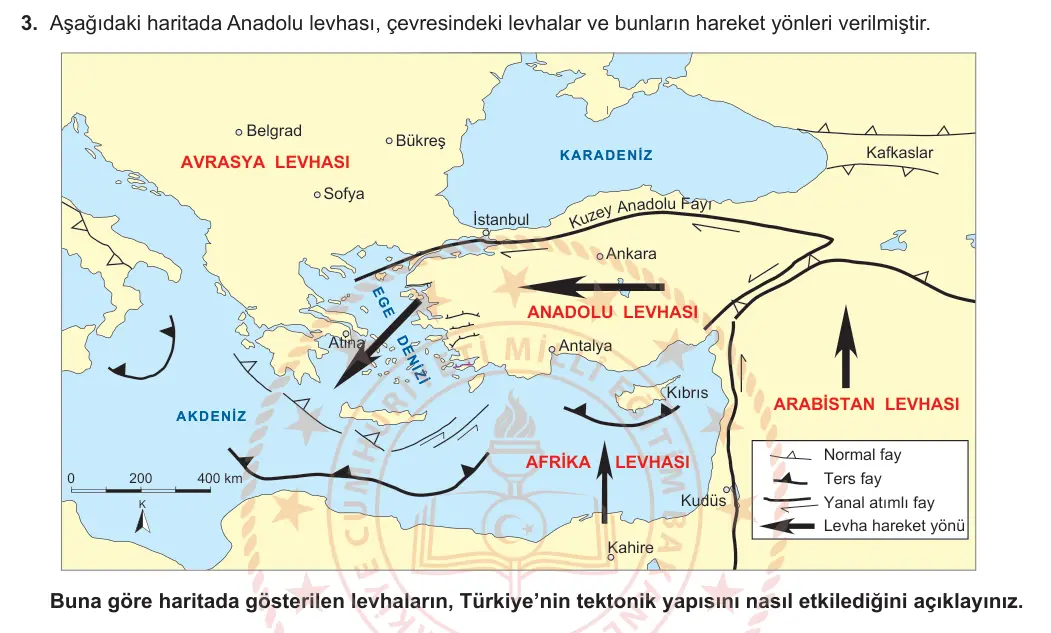10. Sınıf Coğrafya 2024-2025 1. Dönem 1. Yazılı 3. Soru görseli (1/2)