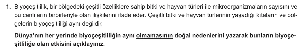 11. Sınıf Coğrafya 2024-2025 1. Dönem 1. Yazılı 1. Soru görseli (1/2)