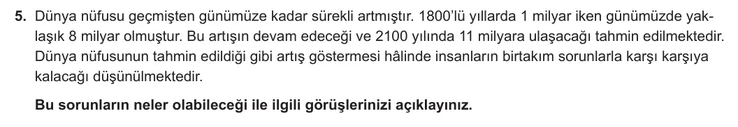12. Sınıf Coğrafya 2024-2025 1. Dönem 1. Yazılı 5. Soru görseli