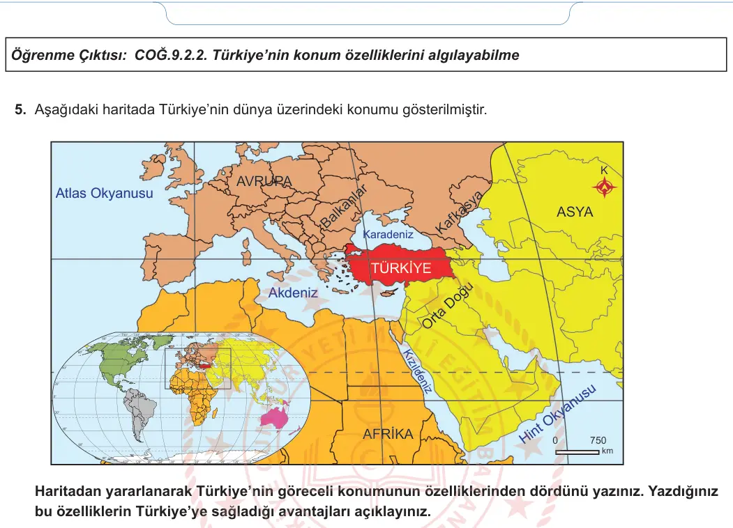9. Sınıf Coğrafya 2024-2025 1. Dönem 1. Yazılı 4. Soru görseli (2/2)
