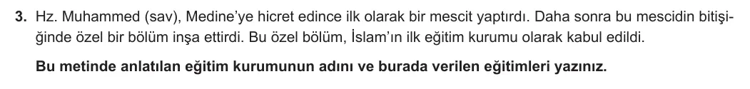 12. Sınıf Din Kültürü ve Ahlak Bilgisi 2024-2025 1. Dönem 1. Yazılı 3. Soru görseli