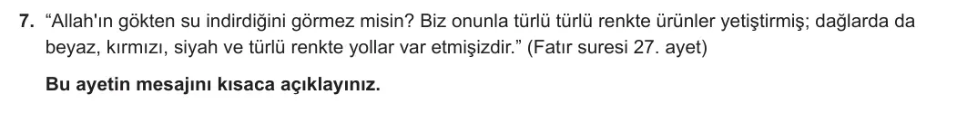 12. Sınıf Din Kültürü ve Ahlak Bilgisi 2024-2025 1. Dönem 1. Yazılı 7. Soru görseli