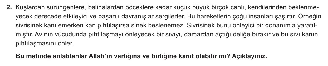 5. Sınıf Din Kültürü ve Ahlak Bilgisi 2024-2025 1. Dönem 1. Yazılı 2. Soru görseli