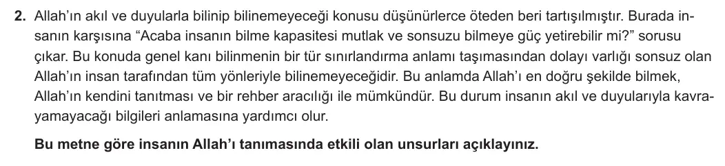 9. Sınıf Din Kültürü ve Ahlak Bilgisi 2024-2025 1. Dönem 1. Yazılı 2. Soru görseli