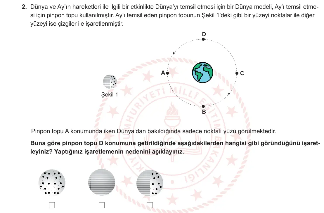 5. Sınıf Fen Bilimleri 2024-2025 1. Dönem 1. Yazılı 2. Soru görseli
