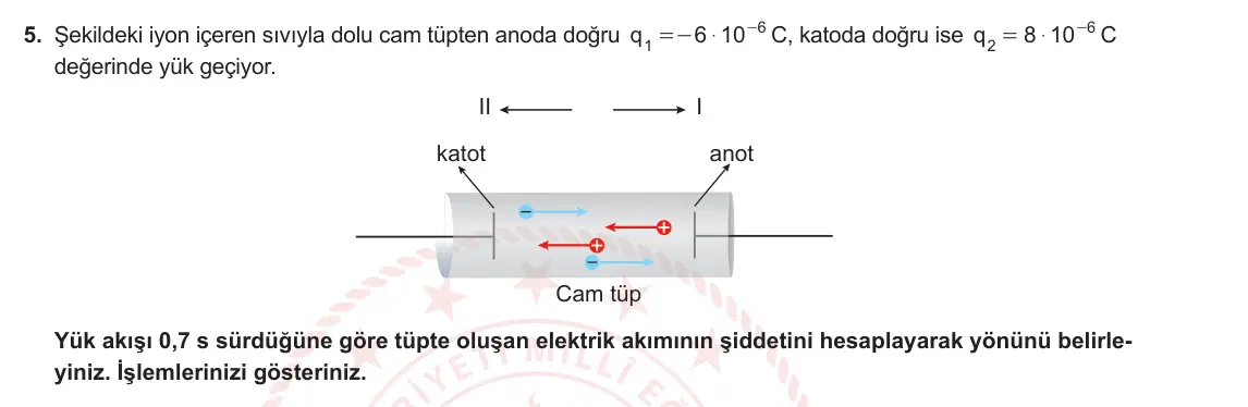 10. Sınıf Fizik 2024-2025 1. Dönem 1. Yazılı 5. Soru görseli