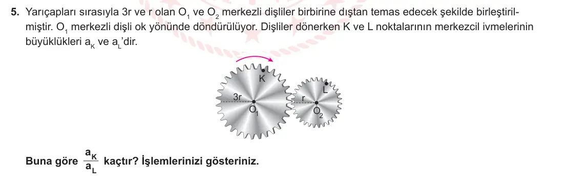 12. Sınıf Fizik 2024-2025 1. Dönem 1. Yazılı 5. Soru görseli