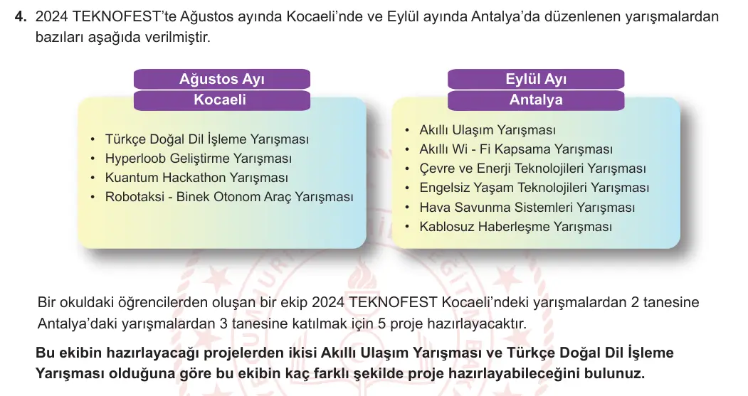 10. Sınıf Matematik 2024-2025 1. Dönem 1. Yazılı 4. Soru görseli