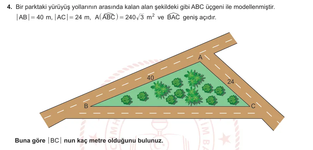 11. Sınıf Matematik 2024-2025 1. Dönem 1. Yazılı 4. Soru görseli