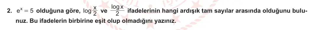 12. Sınıf Matematik 2024-2025 1. Dönem 1. Yazılı 2. Soru görseli