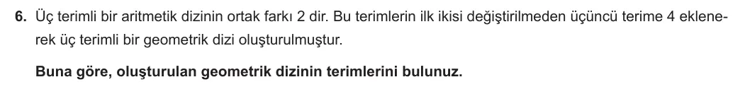 12. Sınıf Matematik 2024-2025 1. Dönem 1. Yazılı 6. Soru görseli