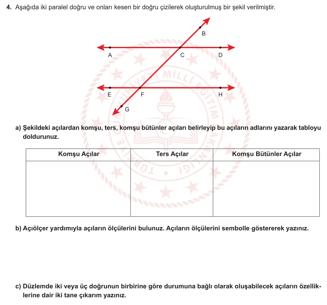 5. Sınıf Matematik 2024-2025 1. Dönem 1. Yazılı 4. Soru görseli