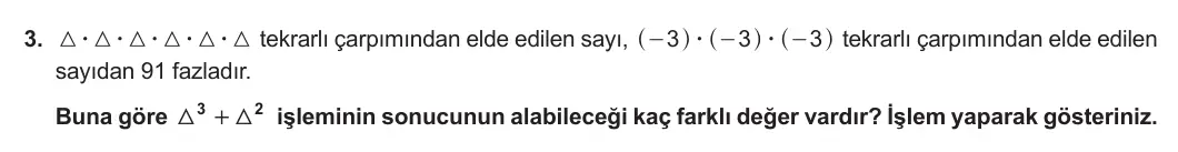 7. Sınıf Matematik 2024-2025 1. Dönem 1. Yazılı 3. Soru görseli