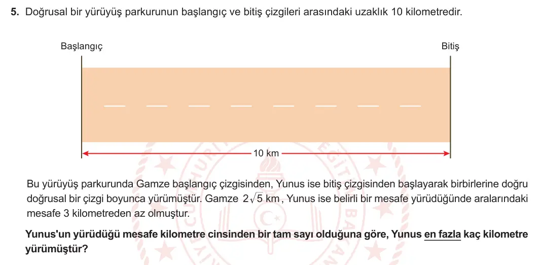 8. Sınıf Matematik 2024-2025 1. Dönem 1. Yazılı 5. Soru görseli