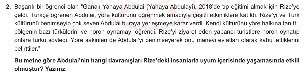 5. Sınıf Sosyal Bilgiler 2024-2025 1. Dönem 1. Yazılı 2. Soru görseli