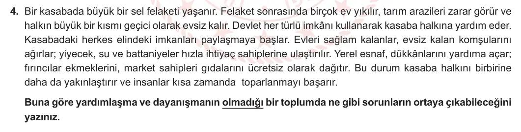 5. Sınıf Sosyal Bilgiler 2024-2025 1. Dönem 1. Yazılı 4. Soru görseli