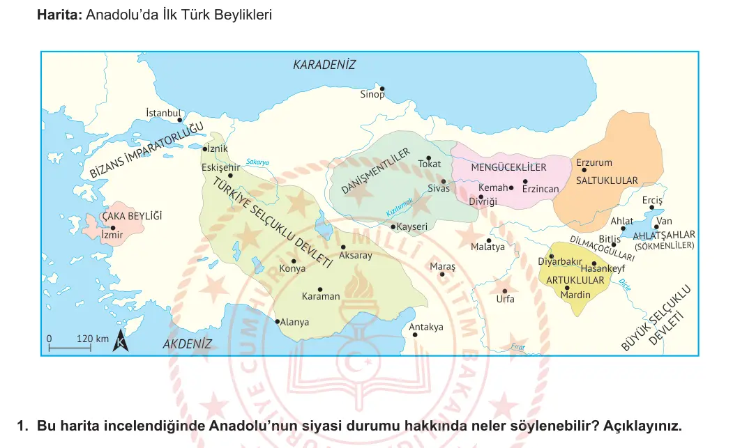 10. Sınıf Tarih 2024-2025 1. Dönem 1. Yazılı 1. Soru görseli