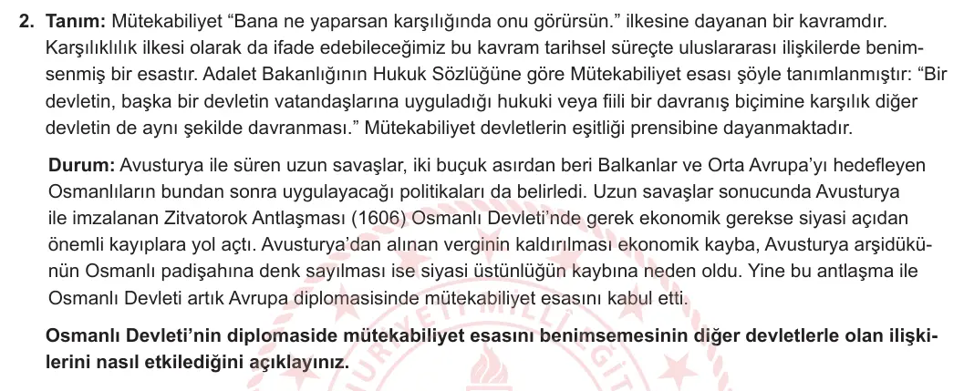 11. Sınıf Tarih 2024-2025 1. Dönem 1. Yazılı 2. Soru görseli