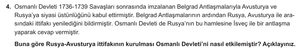 11. Sınıf Tarih 2024-2025 1. Dönem 1. Yazılı 4. Soru görseli