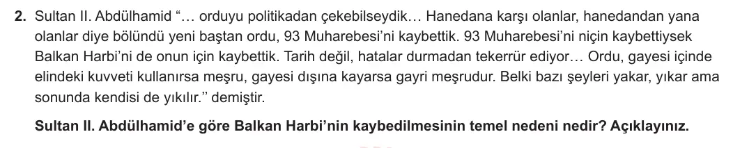 12. Sınıf T.C. İnkılap Tarihi ve Atatürkçülük 2024-2025 1. Dönem 1. Yazılı 2. Soru görseli