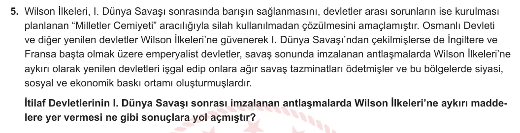 12. Sınıf T.C. İnkılap Tarihi ve Atatürkçülük 2024-2025 1. Dönem 1. Yazılı 5. Soru görseli