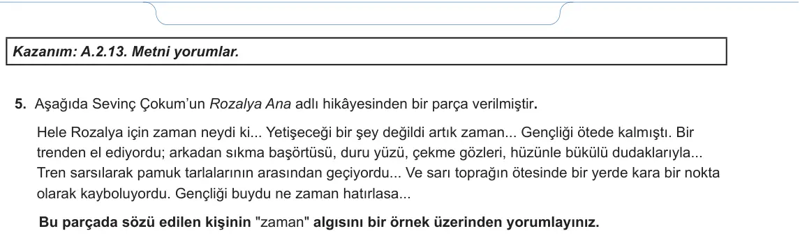 12. Sınıf Türk Dili ve Edebiyatı 2024-2025 1. Dönem 1. Yazılı 4. Soru görseli (2/2)