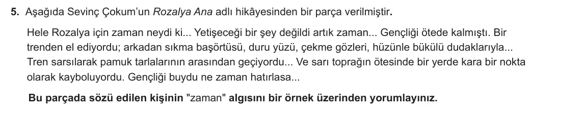 12. Sınıf Türk Dili ve Edebiyatı 2024-2025 1. Dönem 1. Yazılı 5. Soru görseli (1/2)