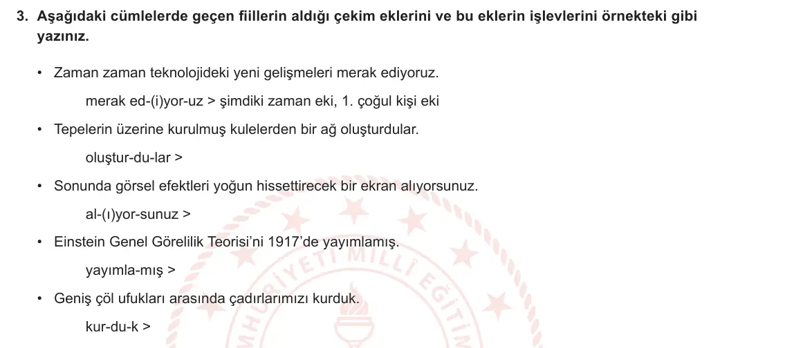 7. Sınıf Türkçe 2024-2025 1. Dönem 1. Yazılı 3. Soru (Özgün Yayınları) görseli