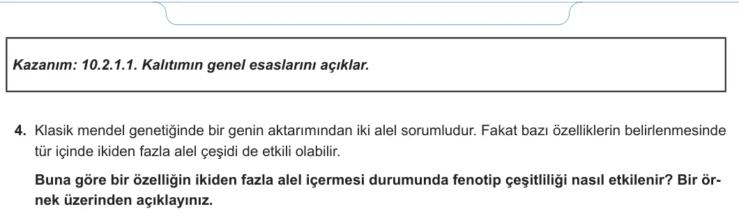 10. Sınıf Biyoloji 2024-2025 1. Dönem 2. Yazılı 3. Soru görseli (2/2)