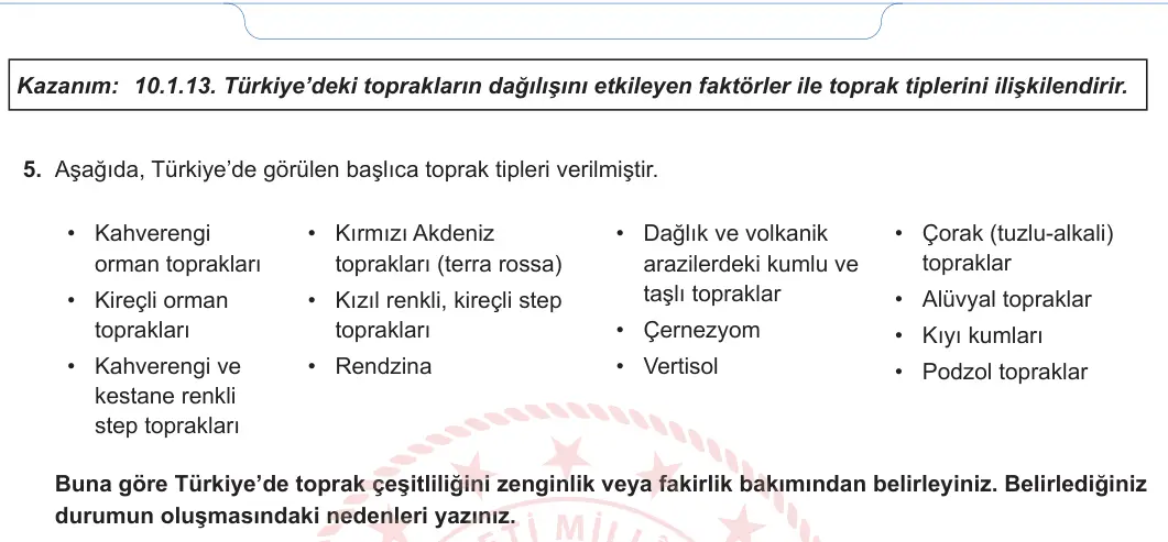 10. Sınıf Coğrafya 2024-2025 1. Dönem 2. Yazılı 4. Soru görseli (2/2)