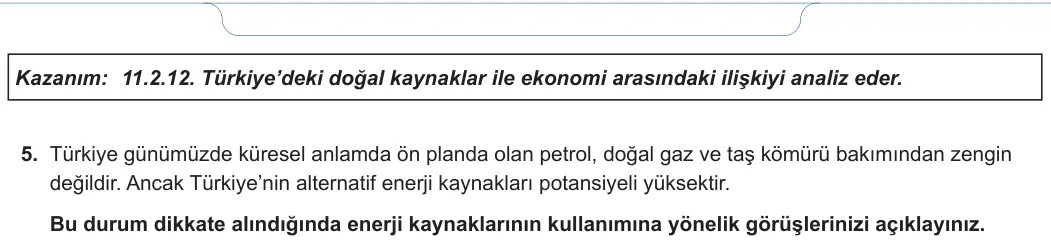 11. Sınıf Coğrafya 2024-2025 1. Dönem 2. Yazılı 4. Soru görseli (2/2)