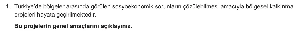 12. Sınıf Coğrafya 2024-2025 1. Dönem 2. Yazılı 1. Soru görseli