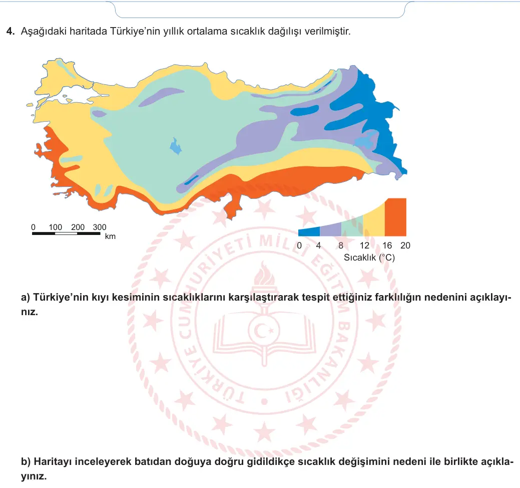 9. Sınıf Coğrafya 2024-2025 1. Dönem 2. Yazılı 3. Soru görseli (2/2)