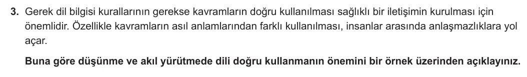 10. Sınıf Felsefe 2024-2025 1. Dönem 2. Yazılı 3. Soru görseli