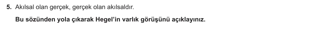 10. Sınıf Felsefe 2024-2025 1. Dönem 2. Yazılı 5. Soru görseli