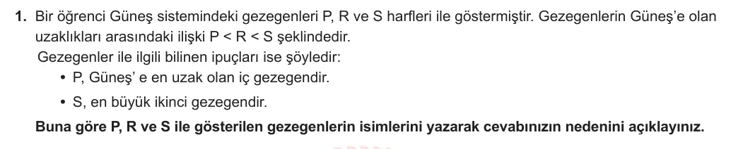 6. Sınıf Fen Bilimleri 2024-2025 1. Dönem 2. Yazılı 1. Soru görseli