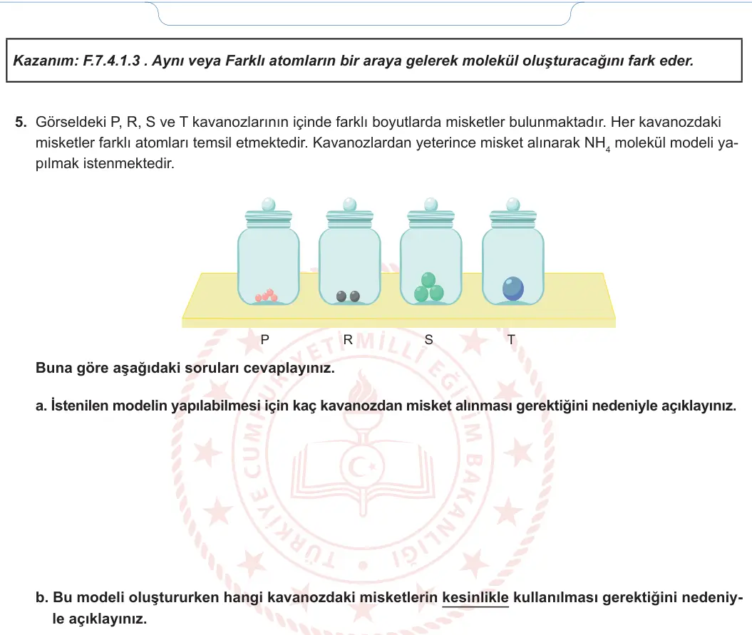 7. Sınıf Fen Bilimleri 2024-2025 1. Dönem 2. Yazılı 4. Soru görseli (2/2)