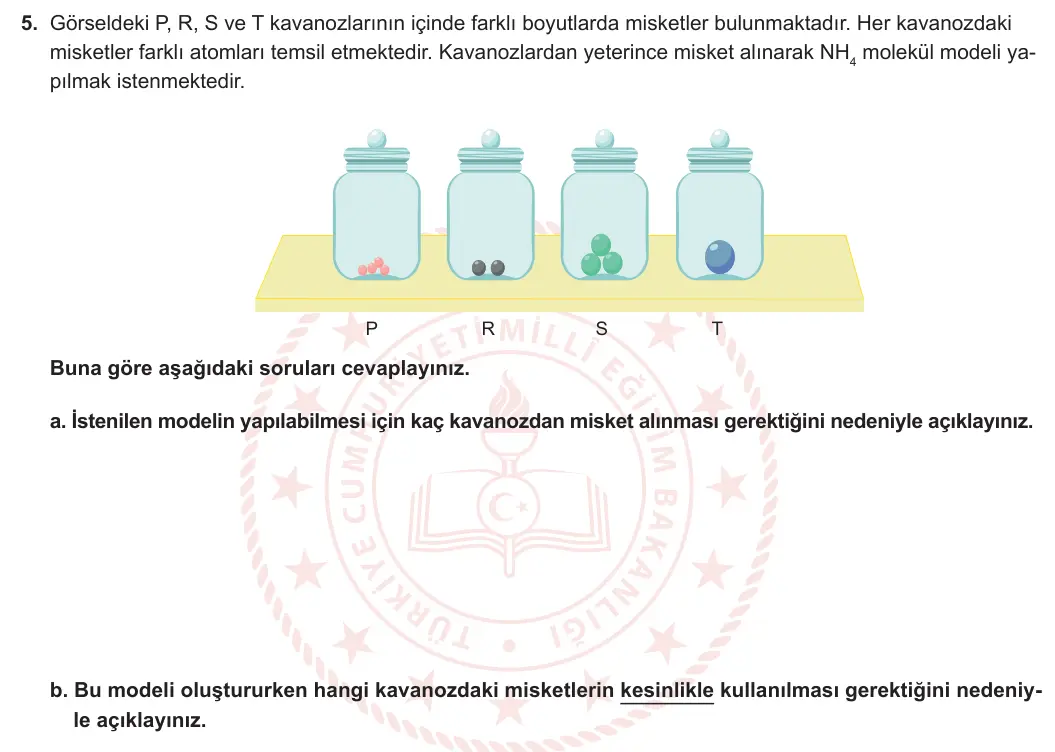 7. Sınıf Fen Bilimleri 2024-2025 1. Dönem 2. Yazılı 5. Soru görseli