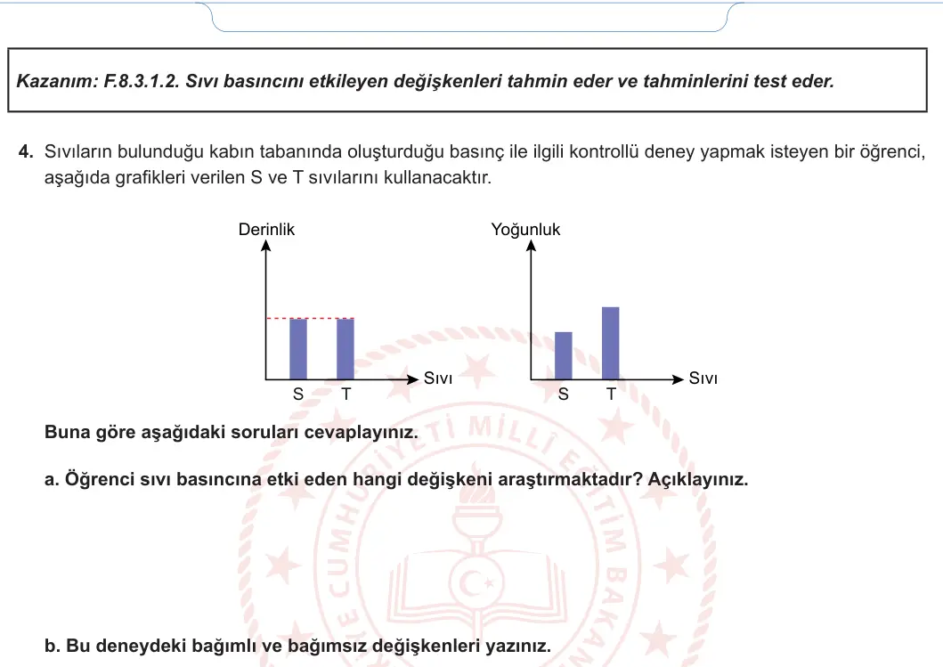 8. Sınıf Fen Bilimleri 2024-2025 1. Dönem 2. Yazılı 3. Soru görseli (2/2)