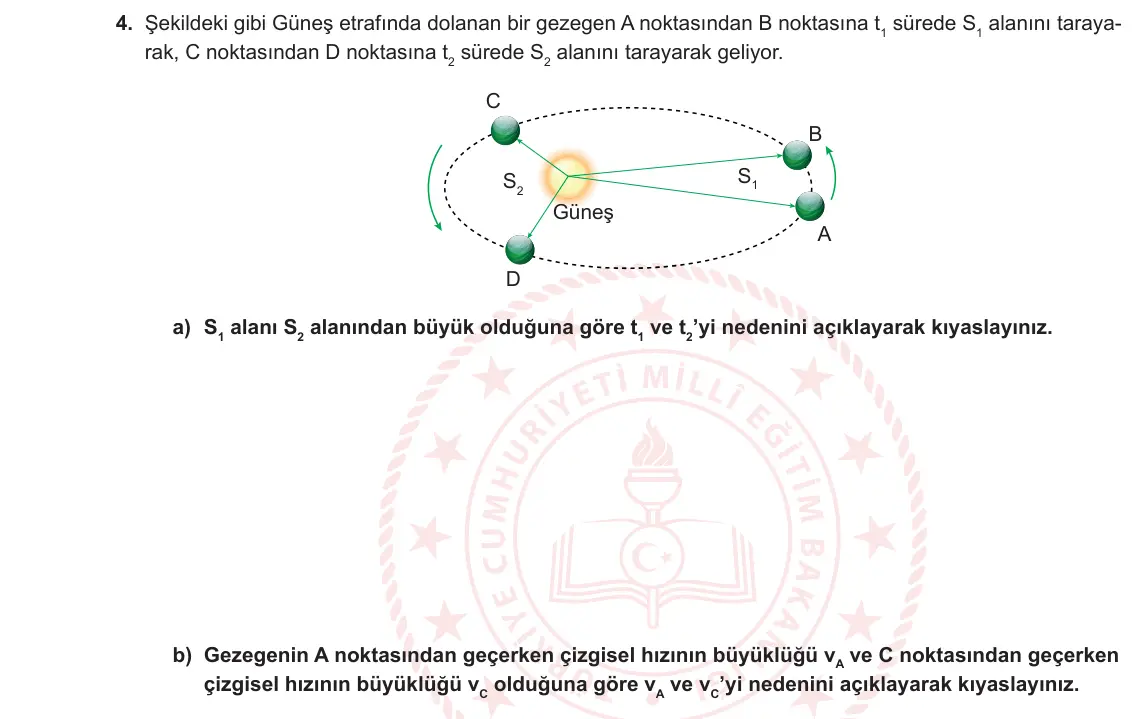 12. Sınıf Fizik 2024-2025 1. Dönem 2. Yazılı 4. Soru görseli
