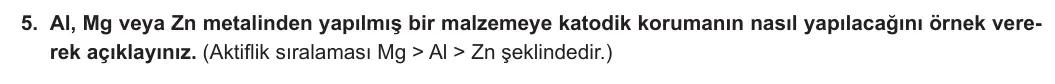12. Sınıf Kimya 2024-2025 1. Dönem 2. Yazılı 5. Soru görseli