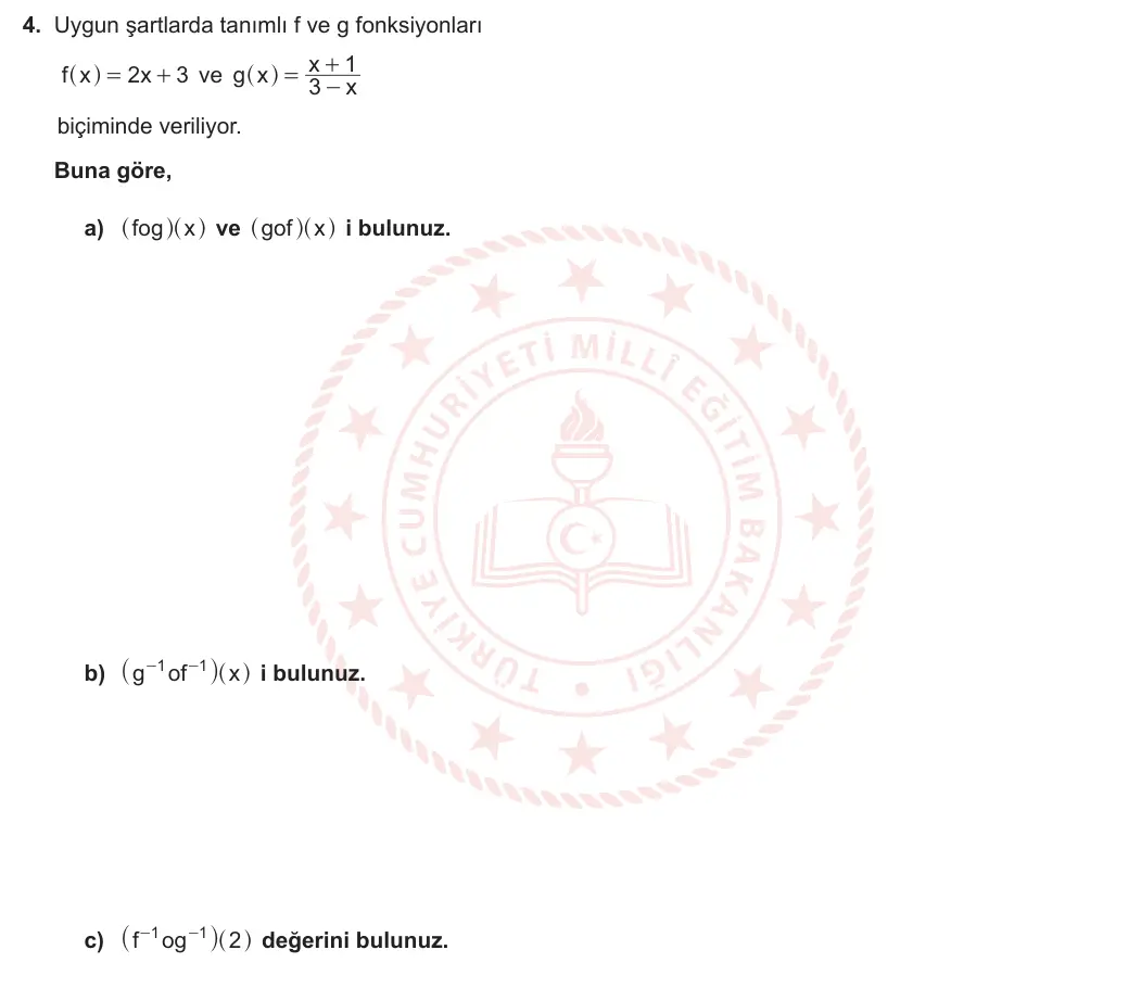 10. Sınıf Matematik 2024-2025 1. Dönem 2. Yazılı 4. Soru görseli